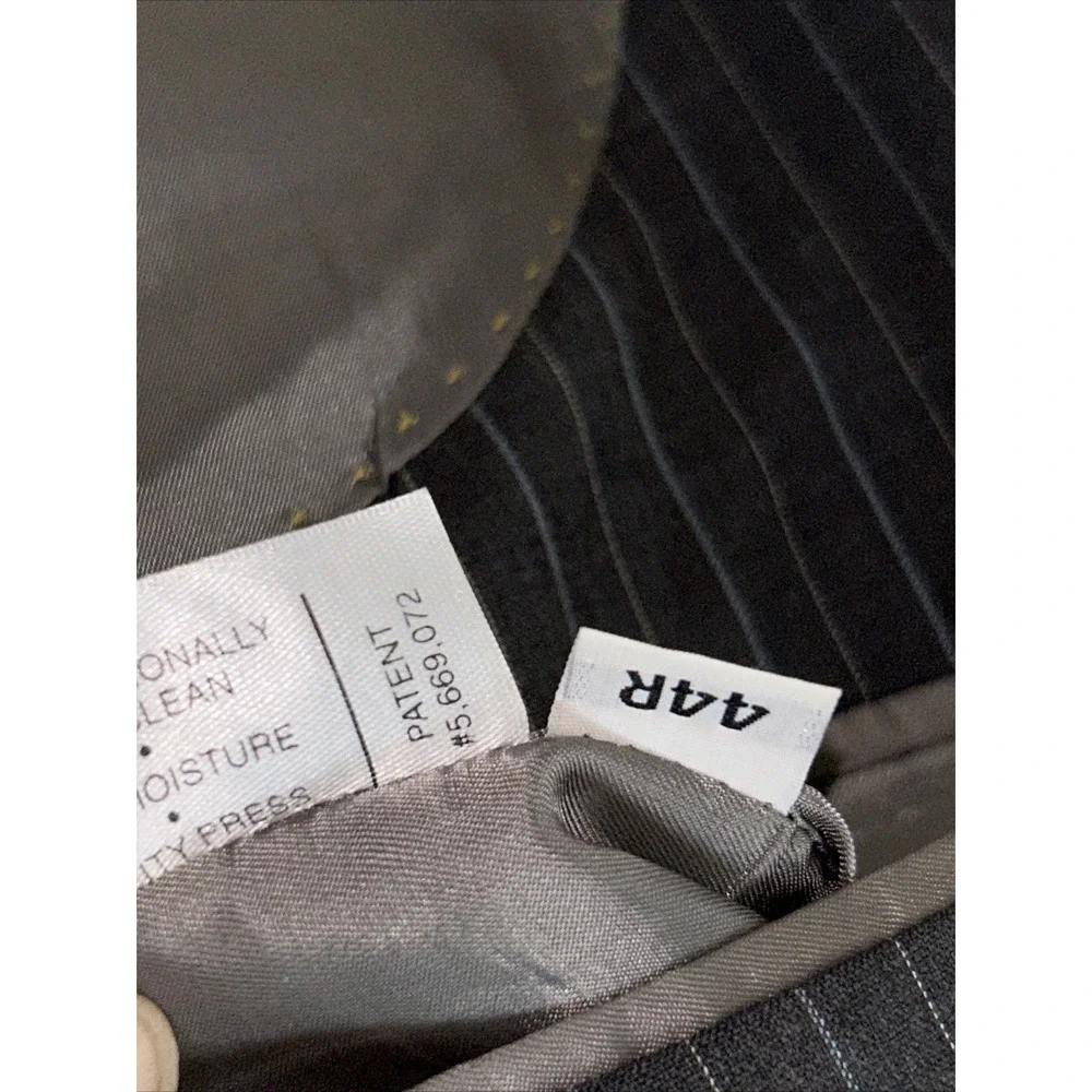 Hart Schaffer Marx "Gold" Light Blue Pinstriped‎ Gray Blazer For Belk  44R - Picture 8 of 16